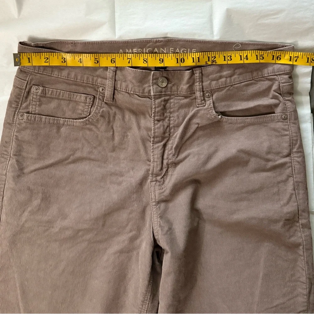 American Eagle Taupe/Mauve  Stretch Corduroy Pants size 12 - Picture 6 of 9